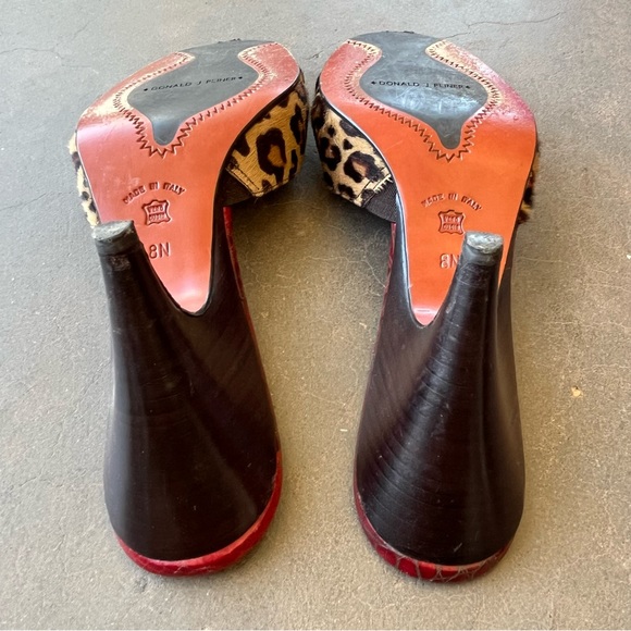 DONALD J. PLINER Couture Leopard Fur & Leather Hollywood High Heels SZ 8 Narrow - Picture 9 of 11